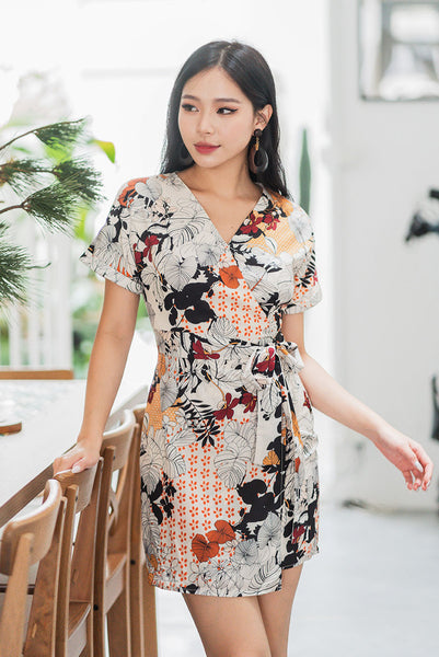 RESTOCKED 3* Alyssa Kimono Wrap Dress #MadeByDearLyla (Tropical Print) l  Dear Lyla Singapore l Shop Women Fashion